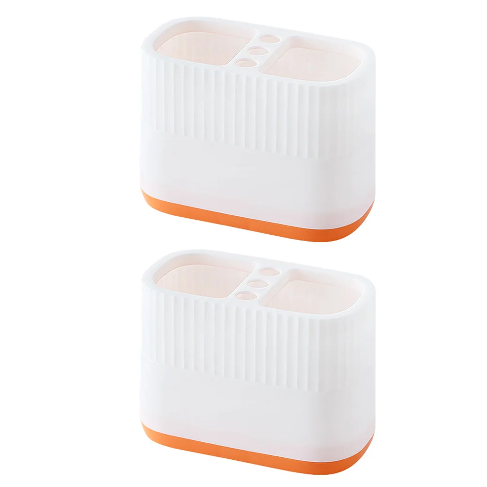 

2pcs Pen Holders Brush Pots Pencil Containers Desktop Organizers (White)