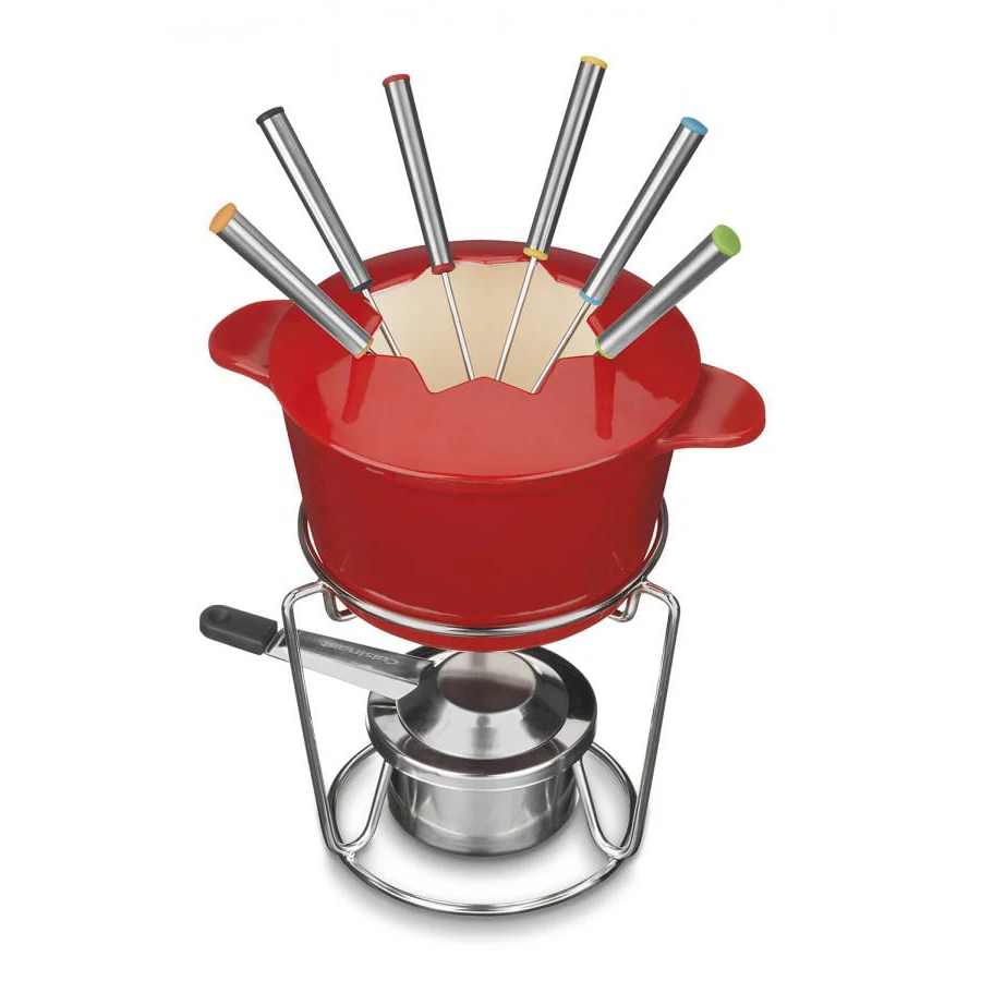 

Iron 13-Pc Fondue Set - Red Pancake pan Kitchen accessories Artículos de cocina para el hogar Cosina Camping cookware set Saute