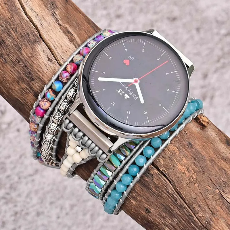 Natural Stone Strap For Haylou GST RT2 Band Bohemian Bracelet For Haylou RS4 Plus RT2 LS10/LS02/RT/LS05s/RS3 Strap 20mm 22mm