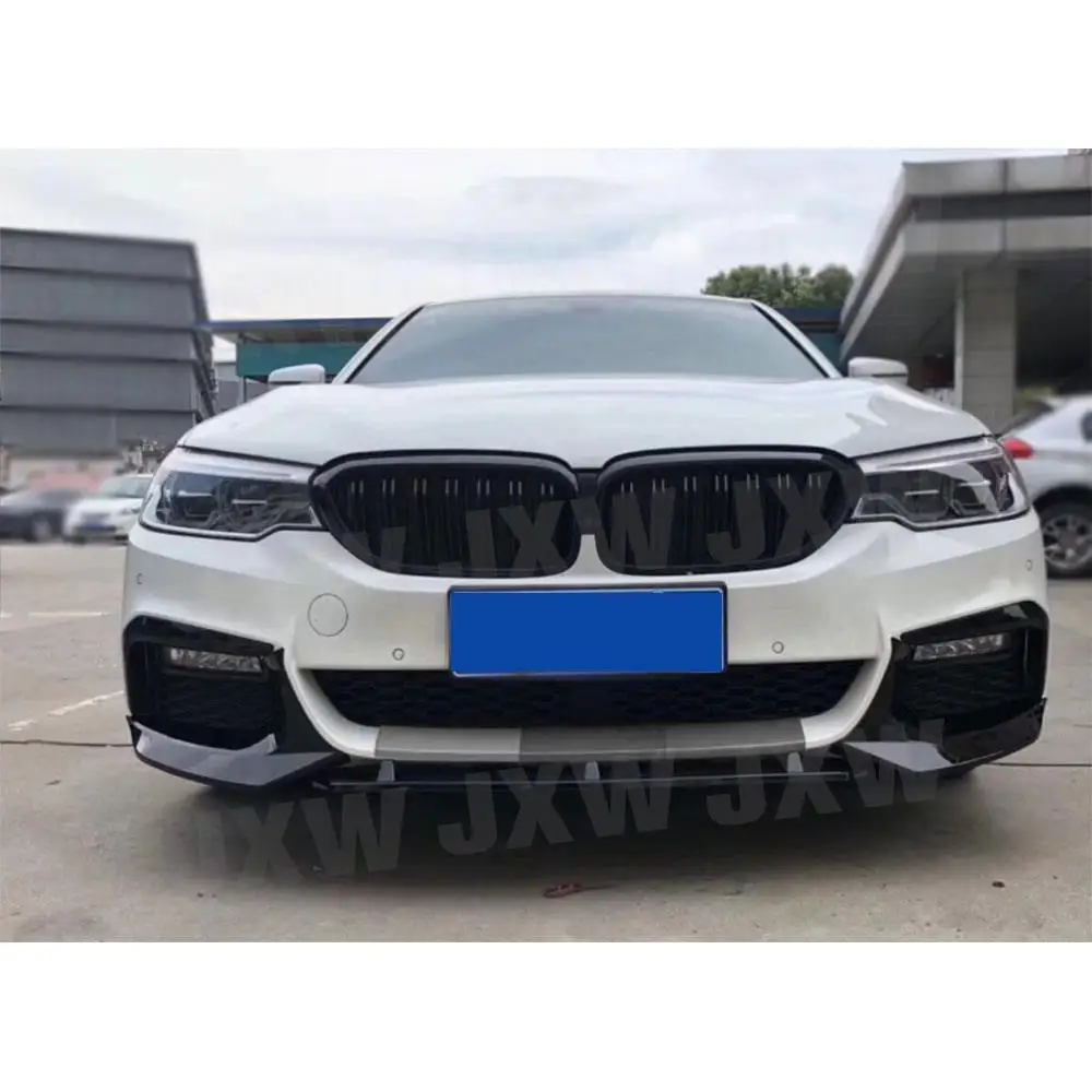 Фото Накладки на передний бампер JXWANCF из карбона, 3 шт., для BMW 5 серии G30 G31 Sport 2017 2018 2019, ABS, глянцевый черный цвет. №5