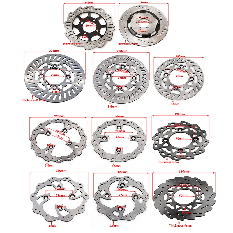 

Front Rear 180mm 190mm 220mm 230mm disc brake disc plate for Motorcycle KAYO BSE 125cc 140cc 160cc pocket dirt bike parts