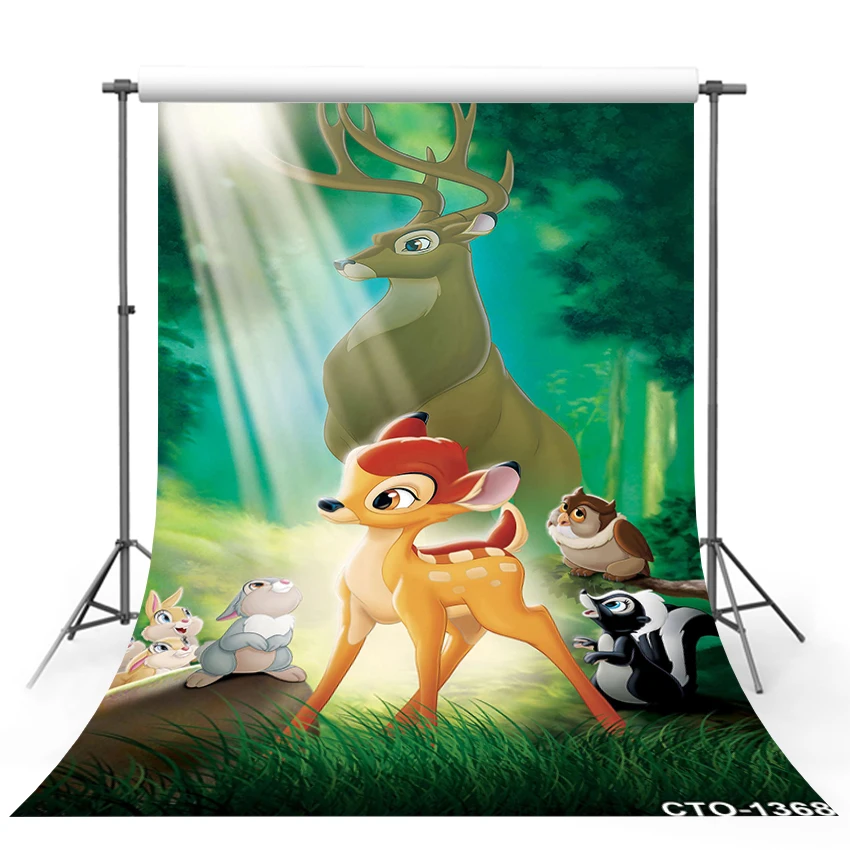 

Fairy Tale Flowers Garden Animals Bambi Deer Sia Princess Custom Photo Studio Backgrounds Backdrops Vinyl Photography Backdrop