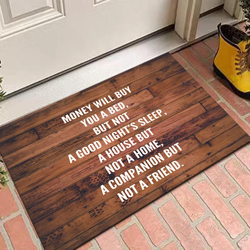 

American Retro Floor Carpet Board Letters Print Door Mat Crystal Velvet Anti-slip Shower Bath Rug Bedroom Kitchen Corridor Mats