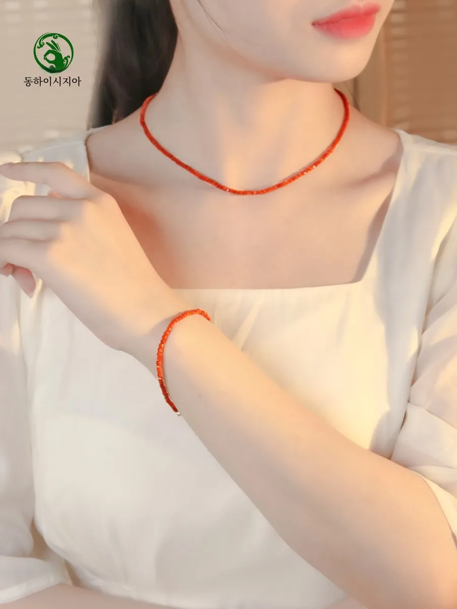 Южный красный браслет для женщин и мужчин агат свободное ожерелье из бисера