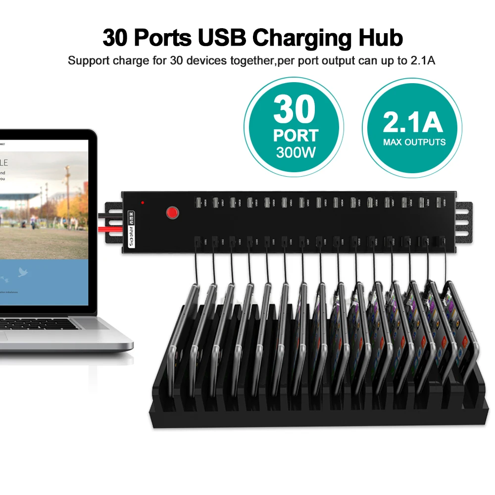 Фото USB-хаб на 30 портов с LED-индикаторами и поддержкой синхронизации для iPad, iPhone, устройств Android №3