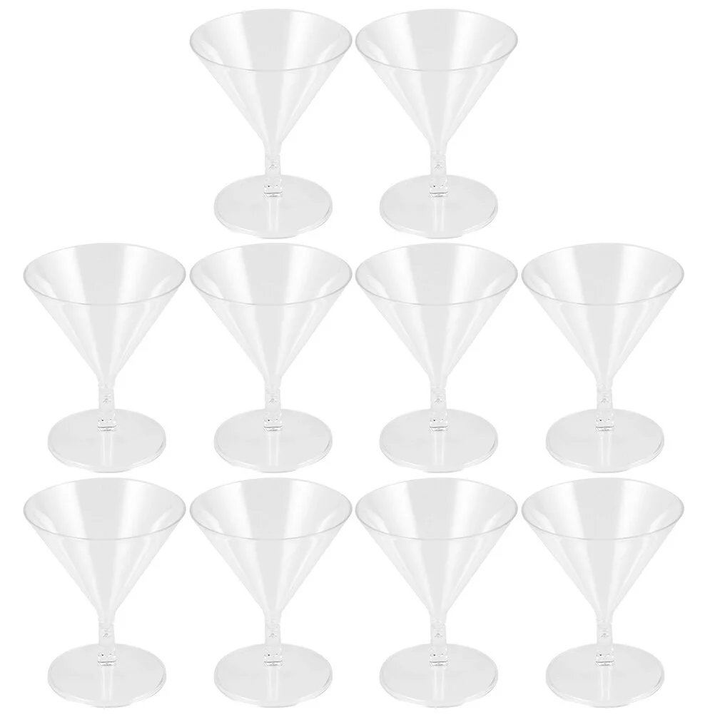

10 Pcs Disposable Wineglass Cup Champagne Glasses Red Cocktail Plastic Abs Whiskey Cups