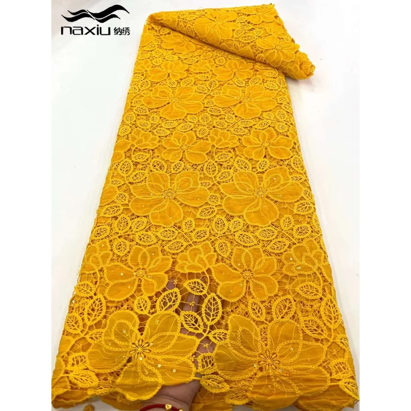 

Latest African Chiffon Lace Fabric 2022 High Quality 5 Yards Embroidery French Nigeria Lace Fabric Mesh Lace Fabric For Dresses