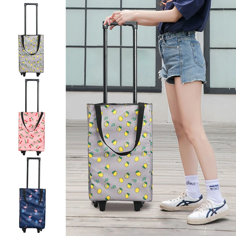 

Bags Shopping Trolley Market Wheels Portable Bags Bag Women's The Folding Cart For Shopping Pull Big Vegetables Organizer On Buy