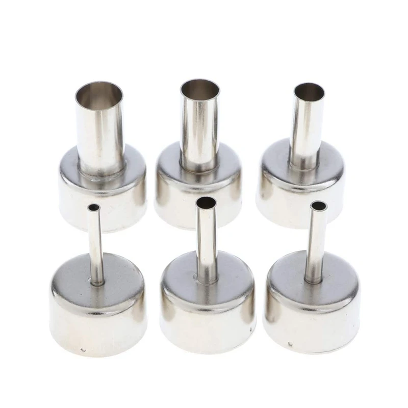 

6 PCS 858 Universal Hot Air Nozzle Round Mouth Nozzle For Air Pump Type Hot Air Desoldering Station Accessories