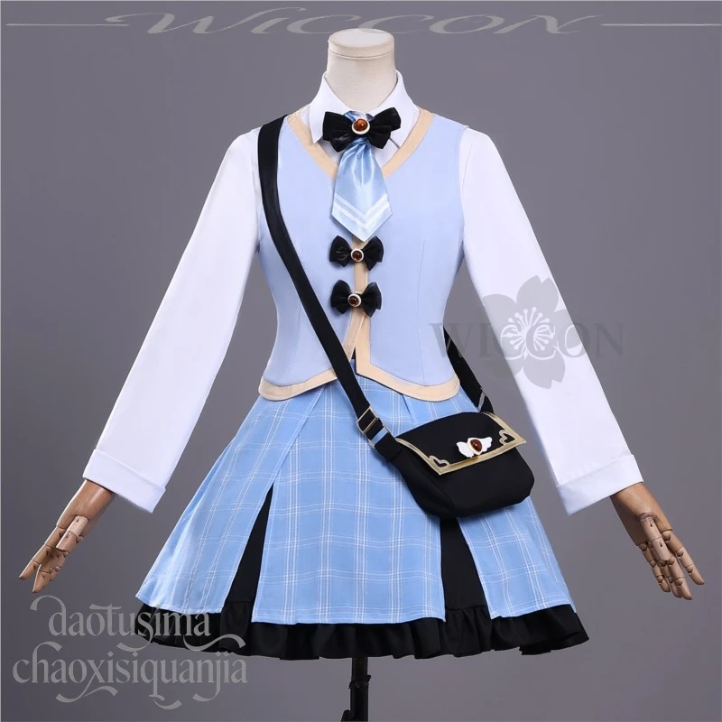 Фото Аниме игра Mahou Shoujo No Majo Saiban Tachibana Sherii косплей детективный костюм синяя клетчатая юбка сладкая Лолита Хэллоуин №5