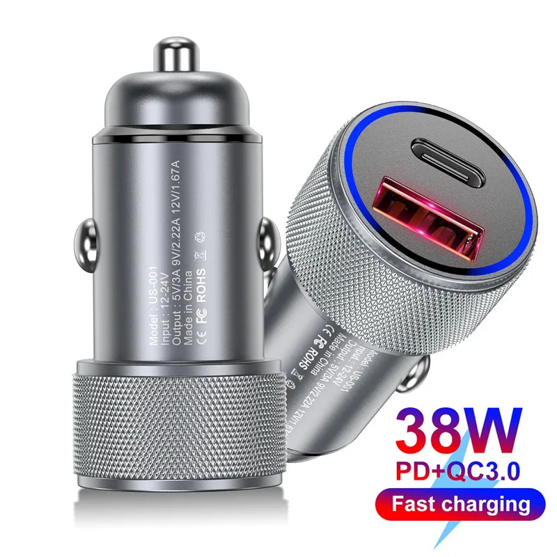 

Автомобильное зарядное устройство Tkey USB C PD USB QC 3,0, Быстрая автомобильная зарядка телефона для iPhone 12, Xiaomi, Huawei, Samsung, ноутбуков, планшетов, быст...