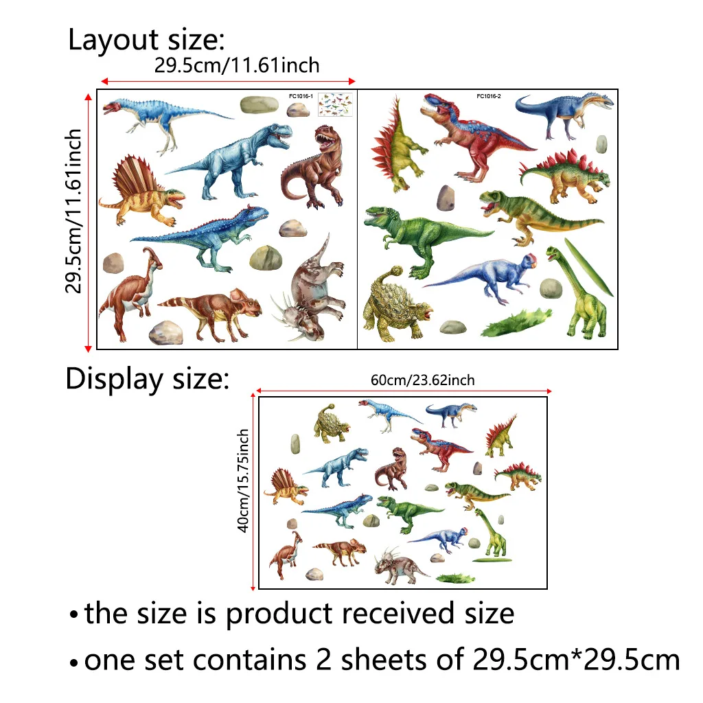 Мультяшные динозавры наклейки на стену ПВХ