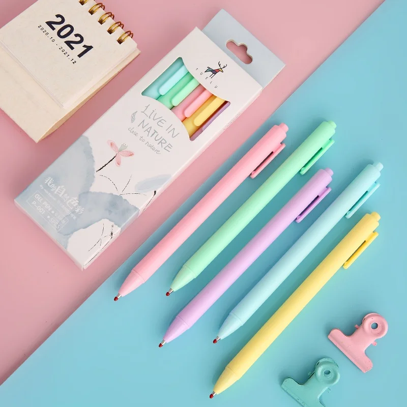 

5 шт., гелевые ручки с черными чернилами, 0,5 мм