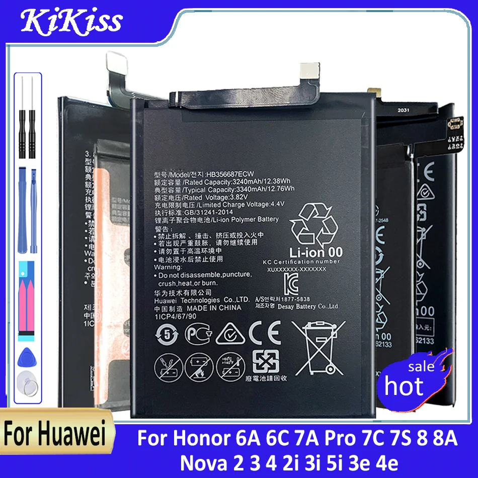Батарея HB405979ECW для Huawei Nova 2 3 4 2i 3i 5i 3e 4e Honor 6A 6C 7A Pro 7C 7S 8 8A DUA-L22 DUA-LX2 DIG-L01 DIG-L21
