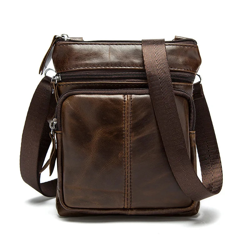 2023 New Men's Shoulder  Casual Bag Cowhide Cross-body Leather Bag Men's Crossbody Bag