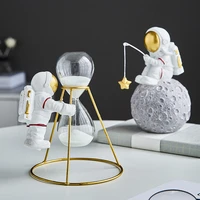 nordic home decor creative astronaut hourglass statue pen holder desktop decoration living room decoration desk accessories