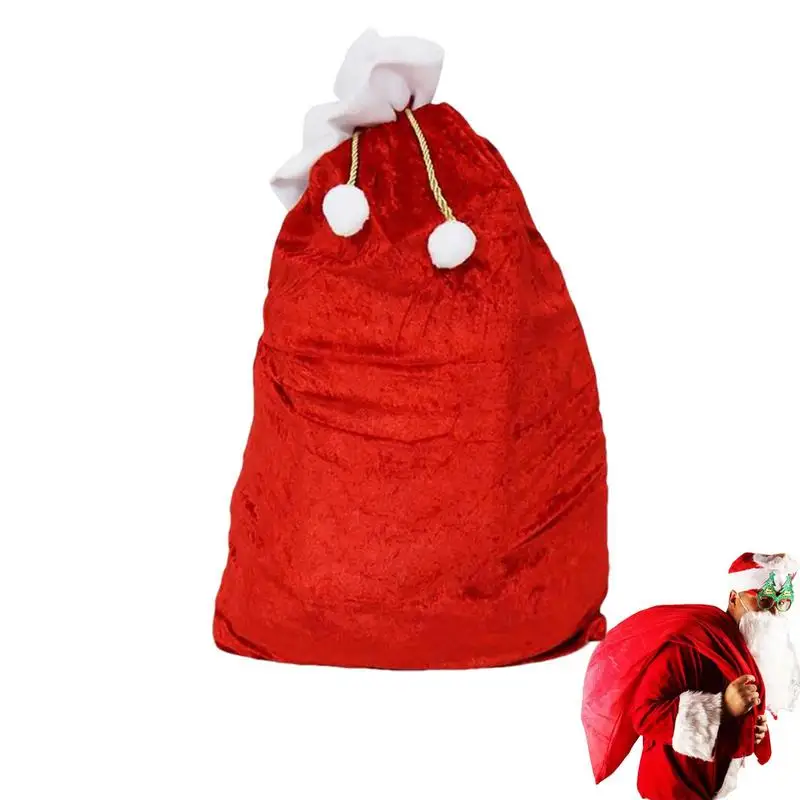

Рождественская сумка с Санта-Клаусом, большие супер мягкие подарки на новый год, сумка для костюма Санта-Клауса, фотоаксессуары для нового года