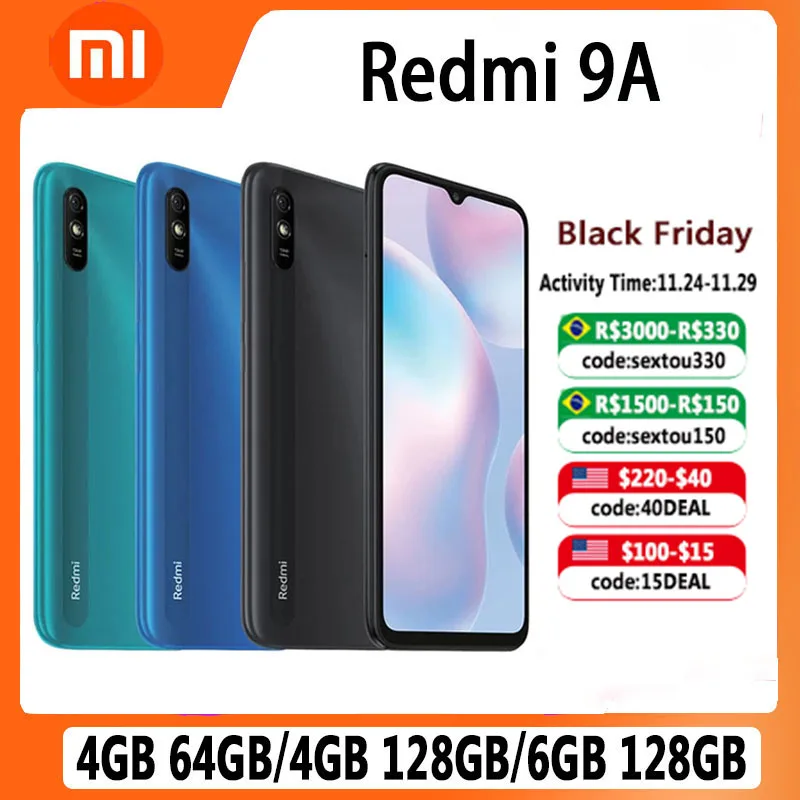 Смартфон Xiaomi Redmi 9A с глобальной прошивкой экран 6 53 дюйма 8-ядерный процессор MediaTek
