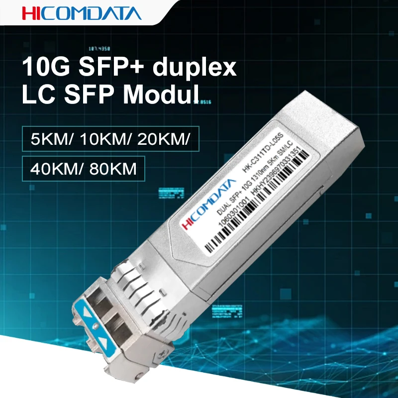 HICOMDATA Sfp 10 ГБ модуль 10g Оптическое волокно Lc Ethernet оптический полный дуплекс 20 км 40 80