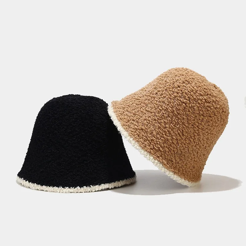 

2022 Autumn Winter Polyester Solid Color Bucket Hat Fisherman Hat Outdoor Travel Cap For Girl And Women 218