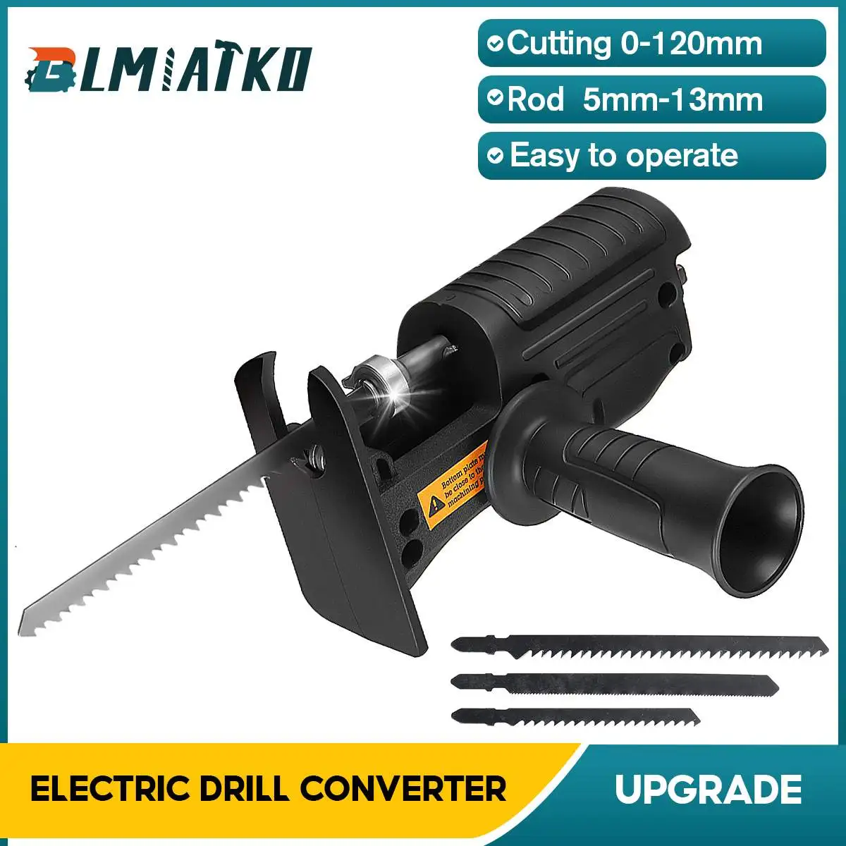 

Portable Reciprocating Saw Adapter Electric Drill Modified To Electric Saw Wood Metal Cutting Tool with 3pcs Saw Blade Oil Tank