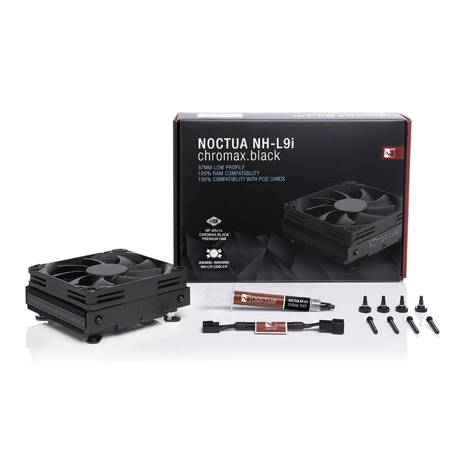 Фото Noctua NH-L9i Chromax. Черный радиатор 37 мм, низкопрофильный кулер для ЦП, охлаждающий вентилятор HTPC для маленьких Intel LGA17XX 1150 1151 1155 AMD №4