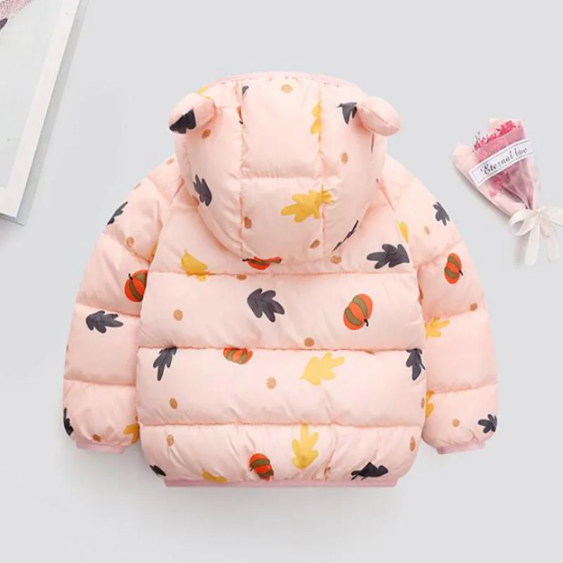 Children's clothing Jacket Boys Girl Winter Warm Hooded coat thicken Sweet Cartoon Printed 2-7 Year  Bebe Korean version garment images - 6