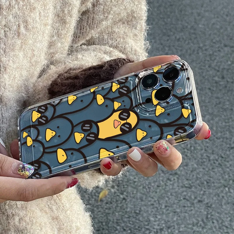 Фото Милый чехол с мультяшной уткой для девочек для IPhone 17 Pro Max 17 Air 16e 15 11 12 13 14 16 Pro Max X XR XS Специальный стильный защитный чехол №5