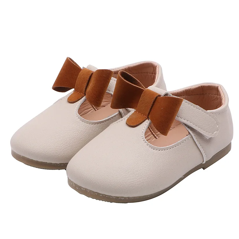 

Spring Autumn New Girls Leather Shoes Princess Cute Bowknot Little Baby Shoes Three Colors Soft Soled Kids Toddler T-strap Shoes