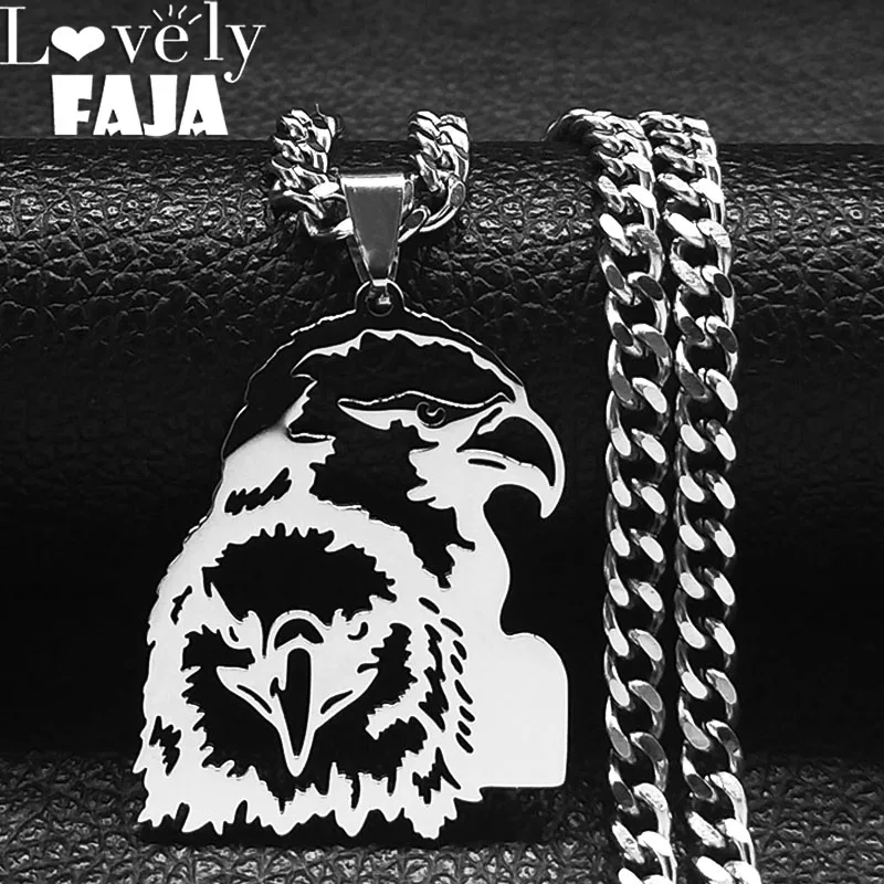 

Punk Norse Mythology Eagles Choker Necklace for Women Silver Color Stainless Steel Animal Hollow Necklaces Jewelry Gift N2034S03