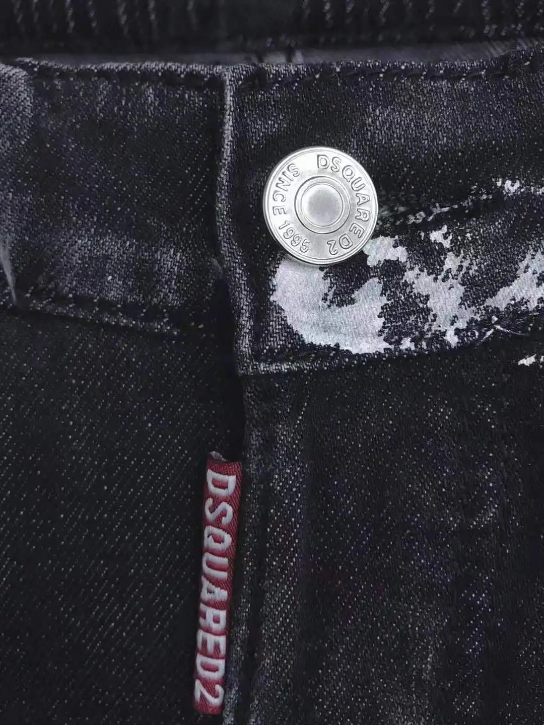 DSQUARED2 Ripped Printed Casual Jeans Elastic Waist 9-point Trousers Motorcycle Style Men's Clothing Pants A502