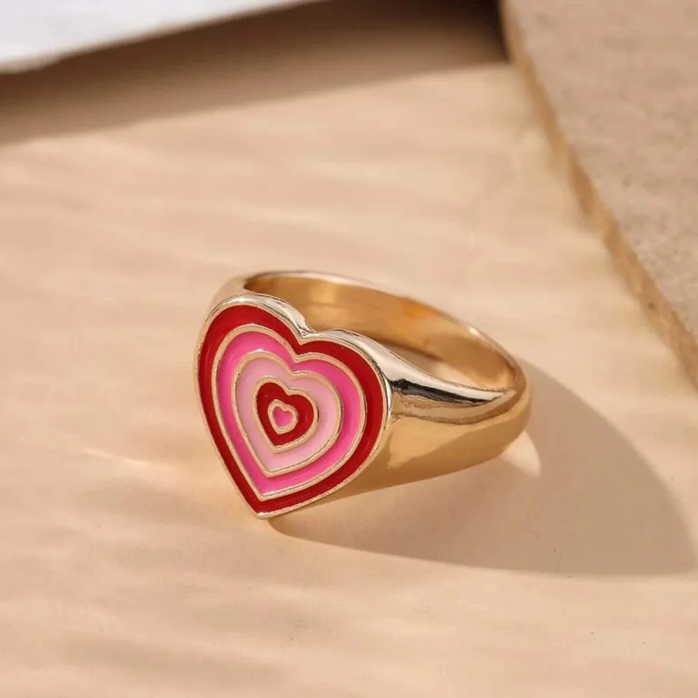 Fashion Retro Bohemian Love Rings Cute Finger Rings Ladies Girls Niche Design Jewelry Gifts