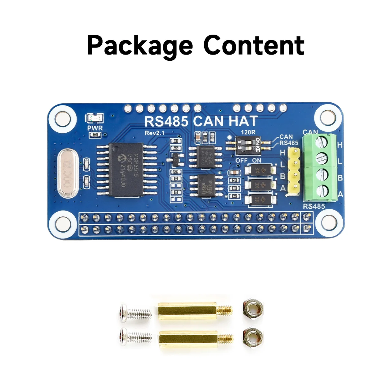 

Waveshare RS485 CAN HAT For Raspberry Pi, Allows Stable Long-Distance Communication via RS485/CAN functions