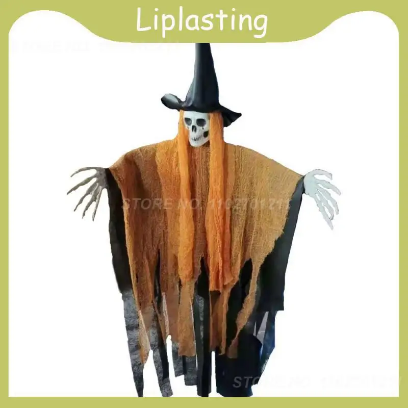 

105cm Dark Hanging Grim Reaper Halloween Ghost Scary Witch Skull Decoration Faceless Ghost With Shine Eyes Haunted House Props
