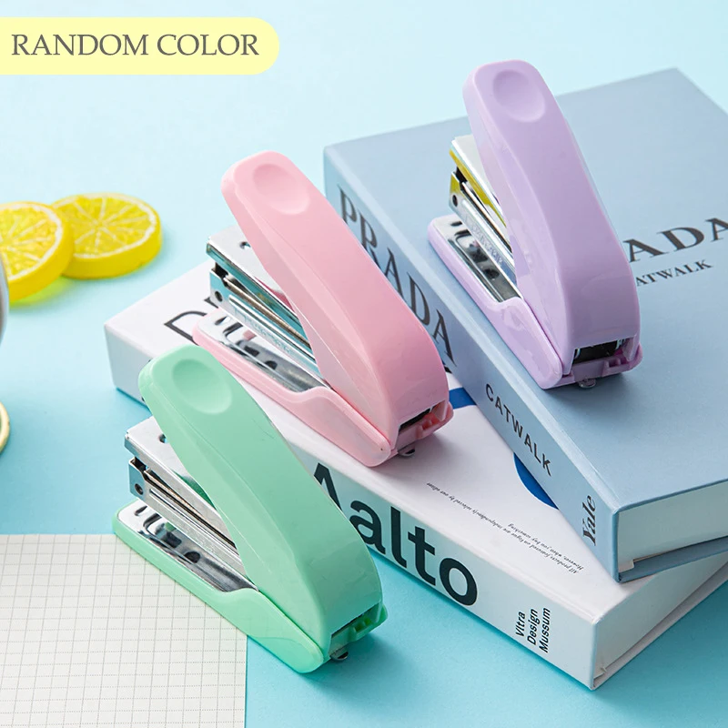 

Macarone Press The Labor-saving Stapler Fit For 12# Staples Office Accessories School Stationery Binding Supply