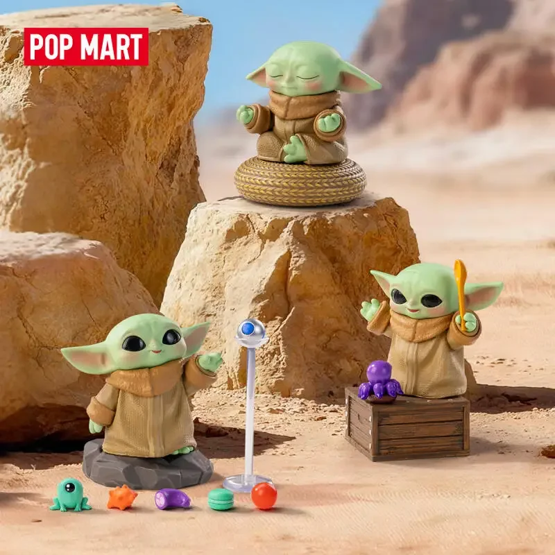 Фото POP MART Star Wars Grogu Tiny But Mighty Series: Коллекционные фигурки-сюрпризы в закрытых коробках, милые аниме-фигурки, подарок для девочек №3