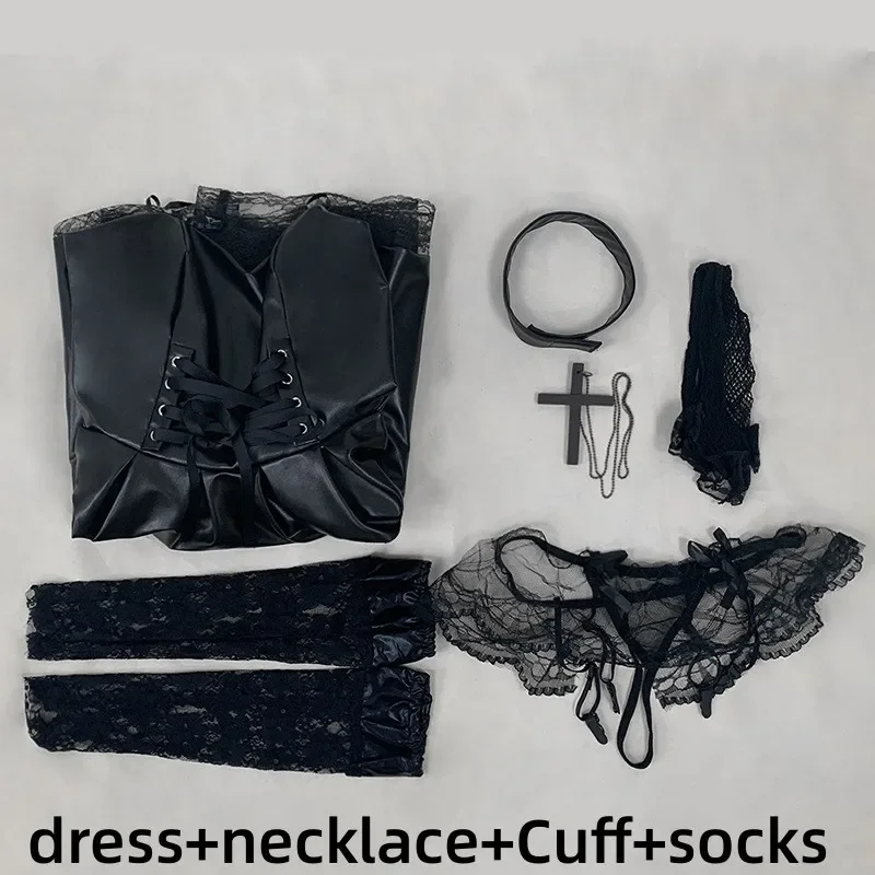 Аниме комиксов DEATH Note Косплей Миса Амане Искусственная Кожа Сексуальное Платье