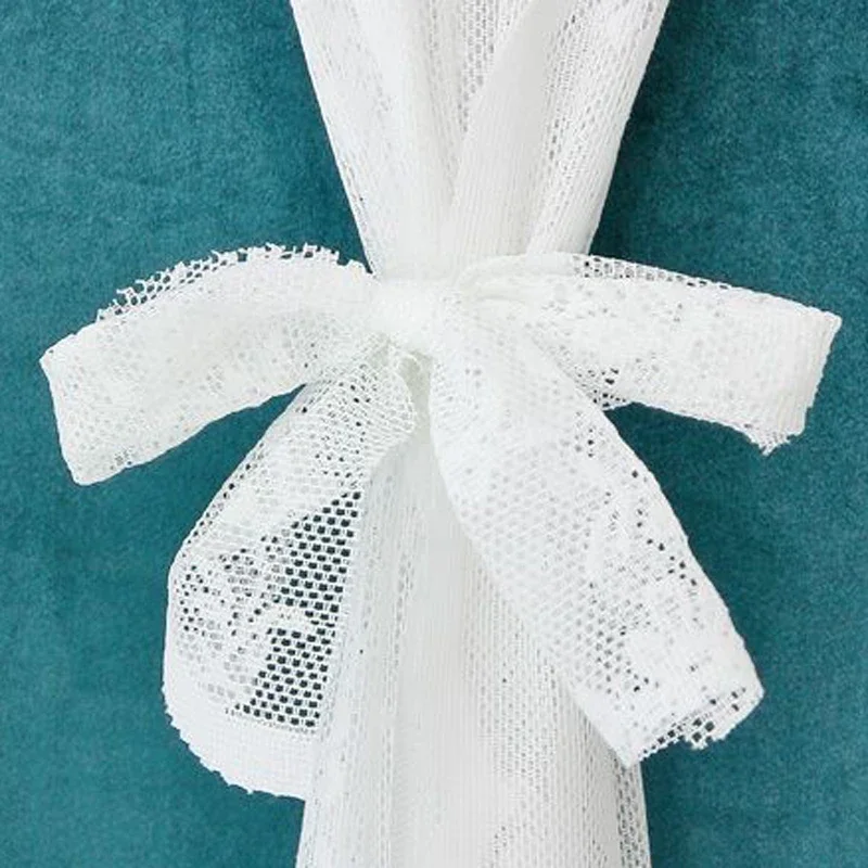 Белая роза кружево для кафе прозрачные шторы оконные карманы стержней