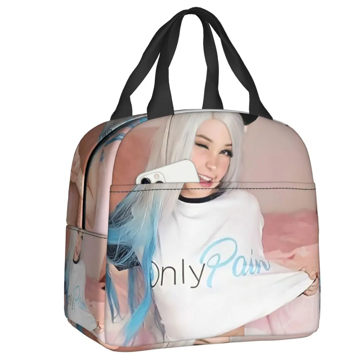 

Belle Delphine Thermal Insulated Lunch Bags Women Internet Celebrity Resuable Lunch Container Travel Multifunction Food Box