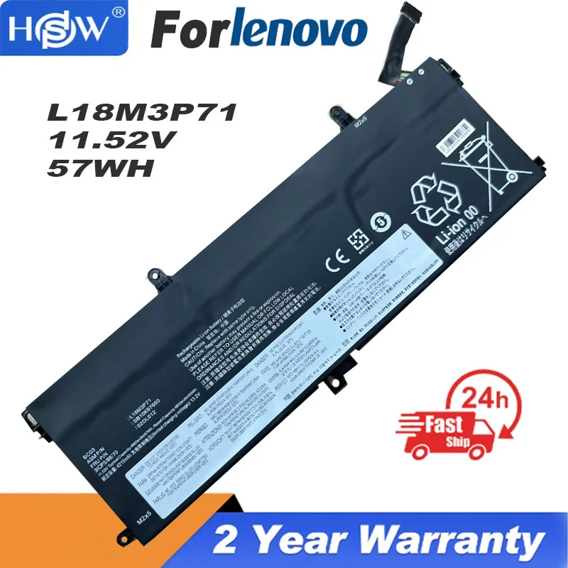 Аккумулятор для ноутбука Lenovo L18M3P71 L18L3P71 L20D3P71 SB10K97649 SB10K97650 02DL011 02DL012