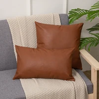 30x5045x45cm pu leather pillowcase pure color pu farmhouse decorative leather cushion covers sofa couch throw pillows cover