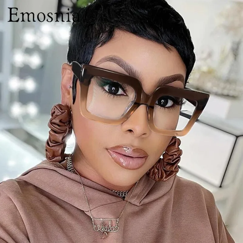 

Emosnia New Square Transparent Glasses Frame Vintage Clear Glasses Trending Styles Brand Designer Oversized Computer Eyeglasses