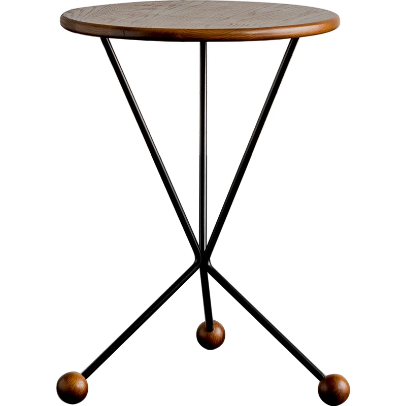 

Vintage Sofa Side Table Living Room Household Luxury Cherry Wood Corner Table Creative Round Solid Wood Mini Table Furniture