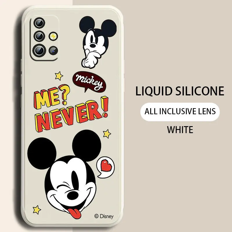 

Cute Mickey Minnie Phone Case For Xiaomi Redmi Note 11T 11 11S 10T 10 9T 9S 9 8T 8 7 6 5 Pro Liquid Rope Funda Cover Soft Back