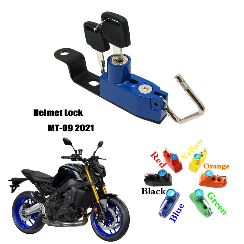 

Motorcycle Helmet Lock Mount Hook Anti-theft Security with 2 Keys Password lock For Yamaha MT-09 MT09 FZ-09 FJ-09 XSR900 2021
