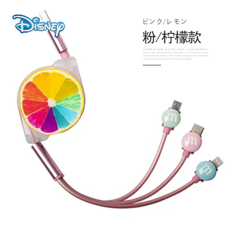 

Disney 3in1 Telescopic Data USB Cable Fast Charger Charging Cable For iPhone Android Huawei Xiaomi Universal Phone Data Lines