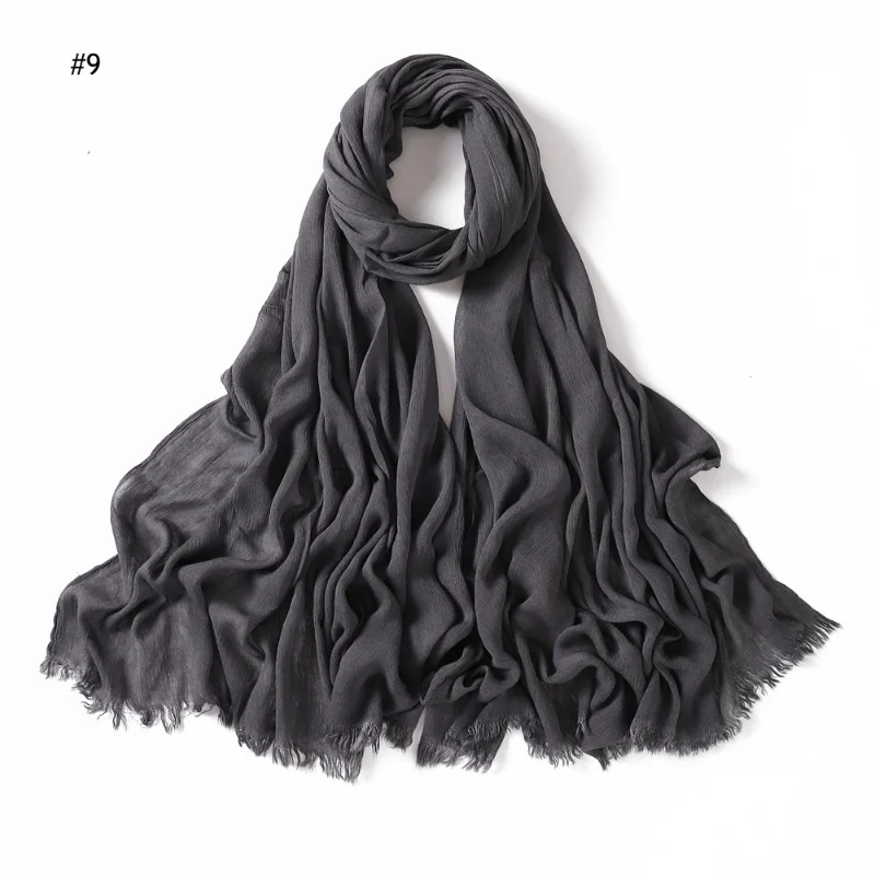 New Hijab Scarf Women Muslim Shawls Crinkle Headscarf Wraps Femme Musulman Headbands Turbans Islamic Bufandas Foulard