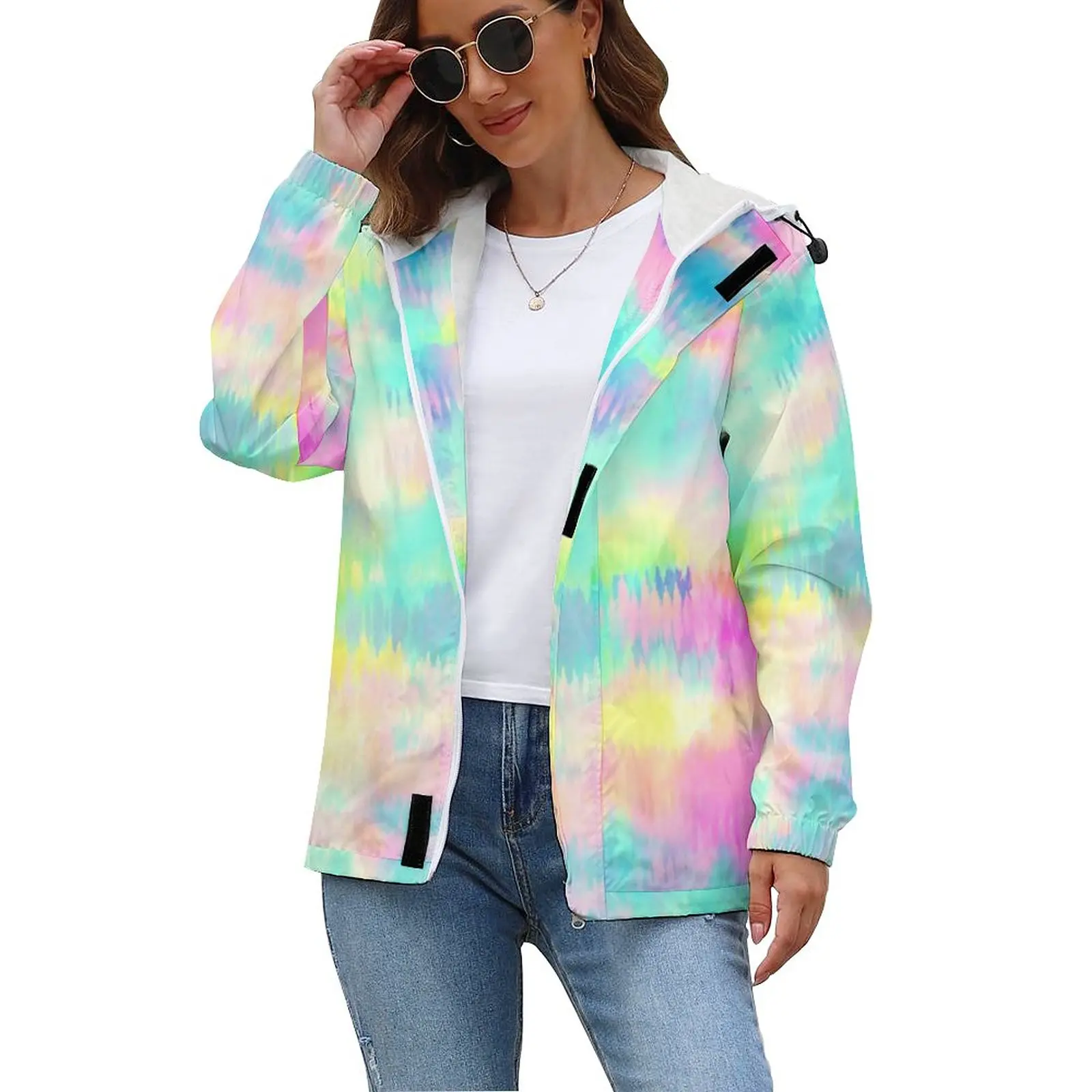 

Куртка женская водостойкая с принтом радуги, повседневный плотный пиджак с разноцветным принтом, в стиле модерн, зима