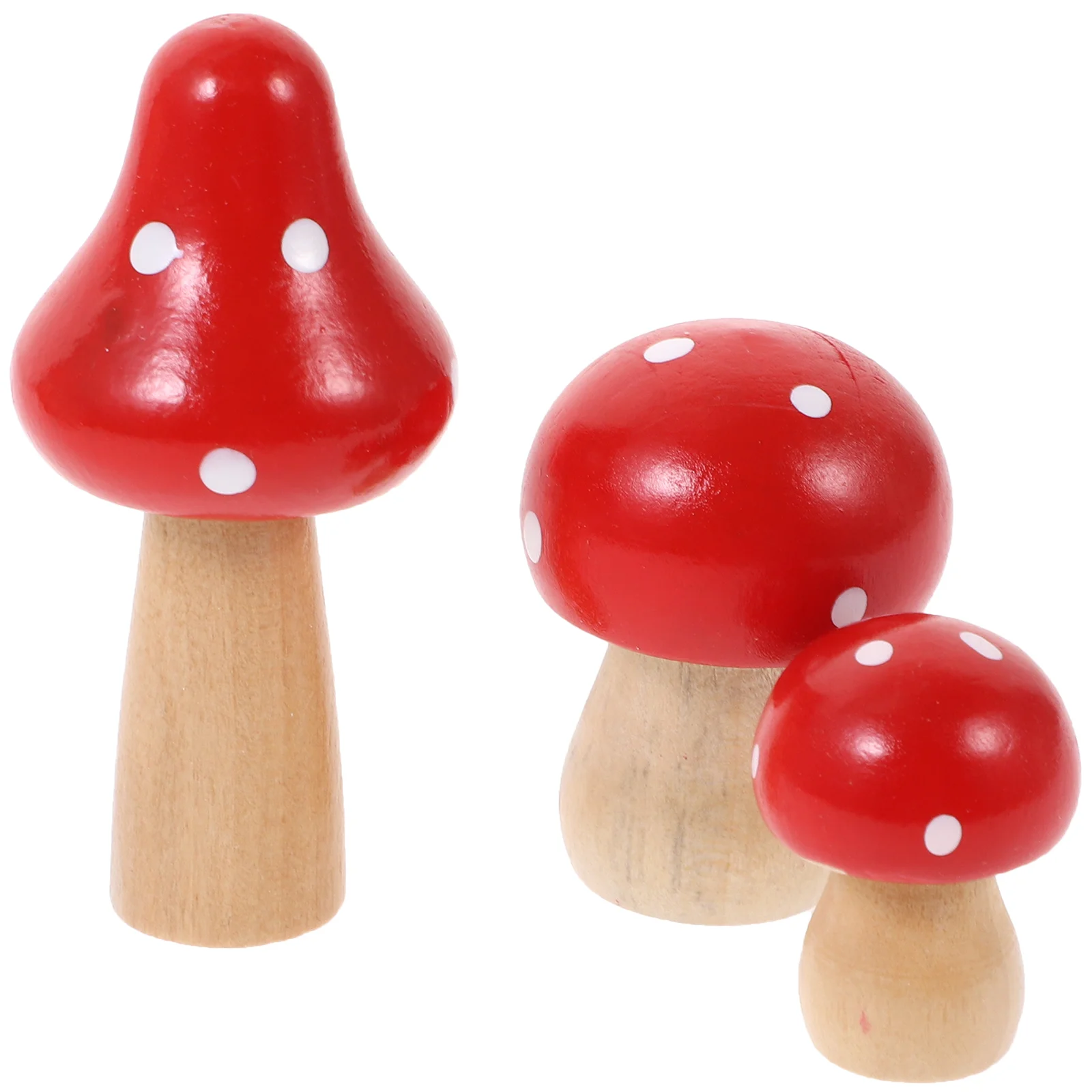 

3 Pcs Cake Decorations Simulated Mushroom Desktop Ornament Color Flower Arrangement