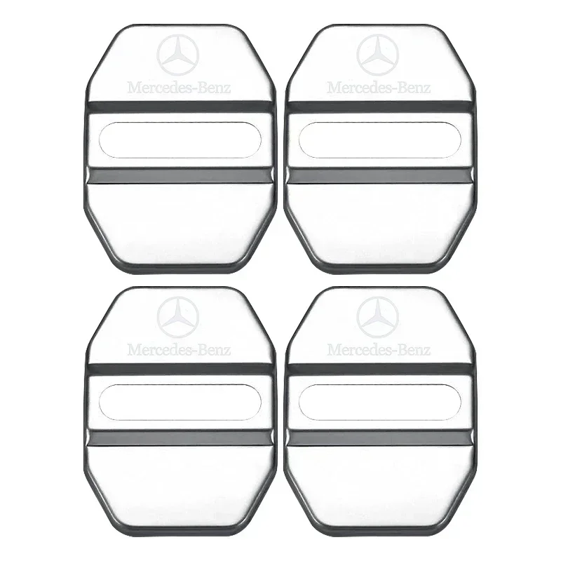 

4 шт., крышка дверного замка автомобиля, защитная пряжка, защелка, стоп, антикоррозийная для Mercedes Benz AMG A B C E S Class GLC GLK GLE GLA CLA GLB